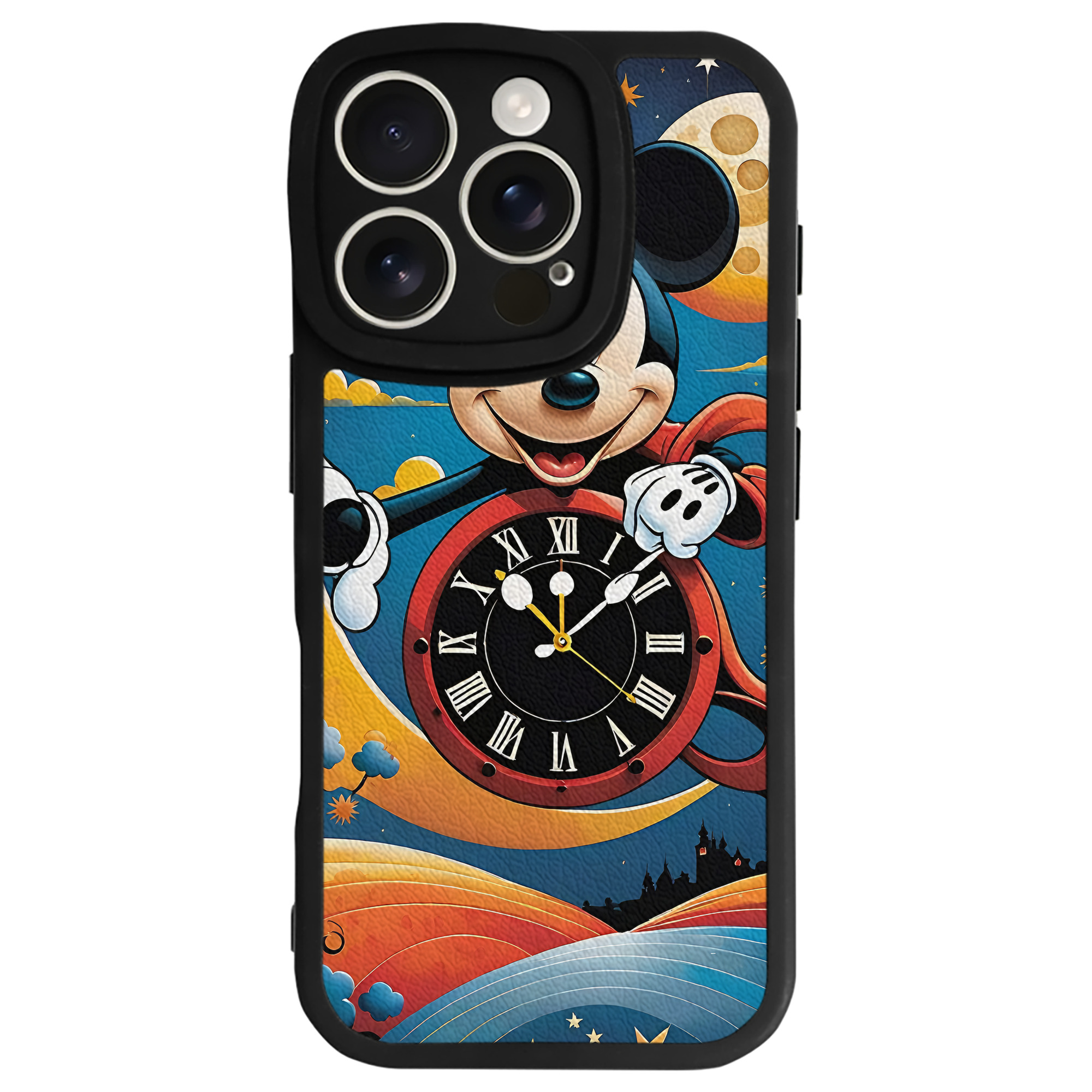 （画像用） ミッキーマウス Mickey Mouse 【iPhone 16シリーズ対応】シリコンスマホケース（レザー調） 材質：シリコン
